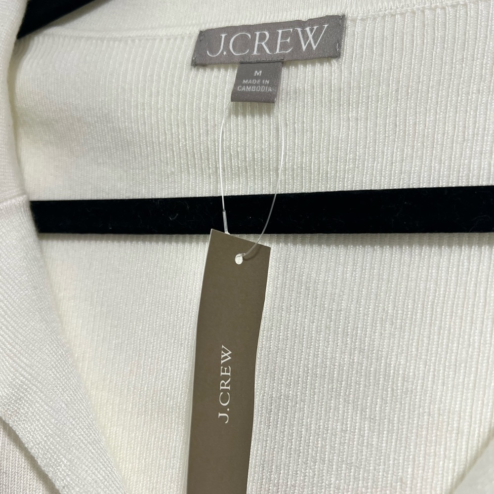J. Crew Ivory Ribbed V-Neck Top - Picture 7 of 7